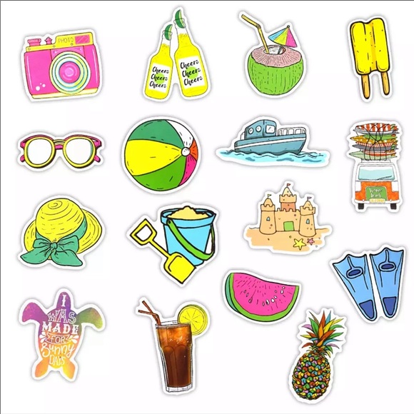 50 pcs New Cool 😎 Summer Arts 🎭 Crafts Stickers - Picture 3 of 10